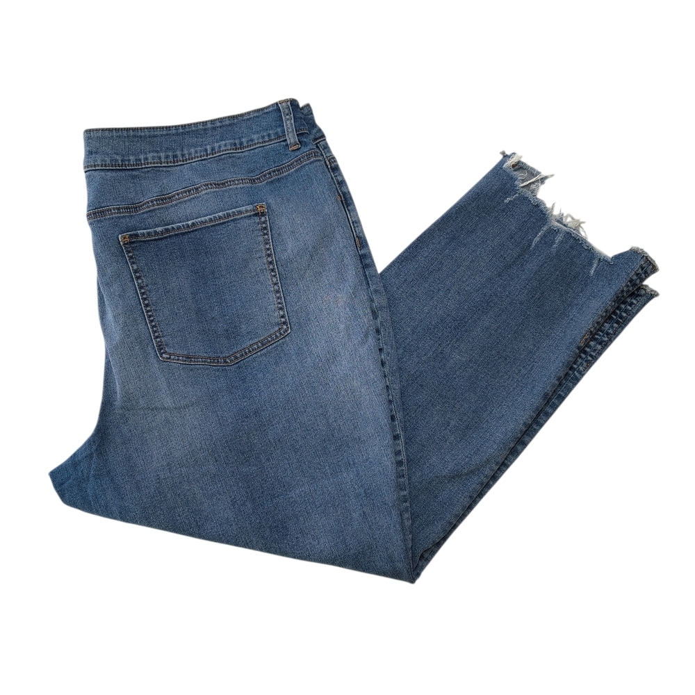 Maurices Straight Leg Jeans With Destroyed Hem Size 24W
